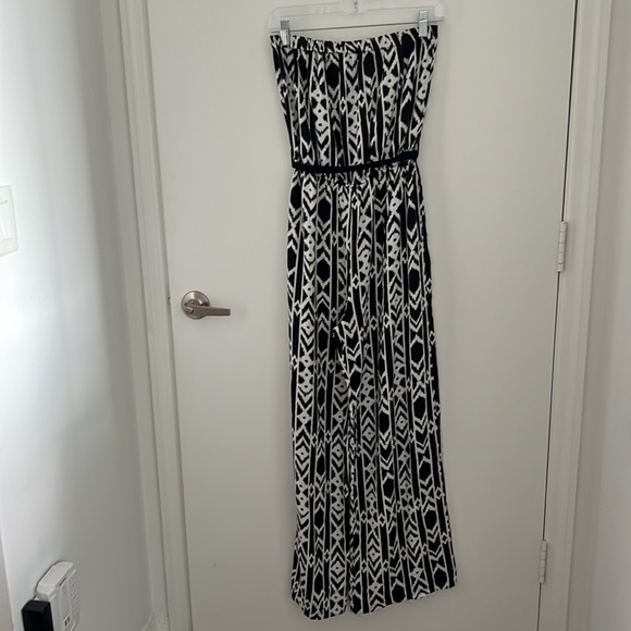 Tribal print pant suit, black and white, perfect for beach, M - Picture 3 of 7